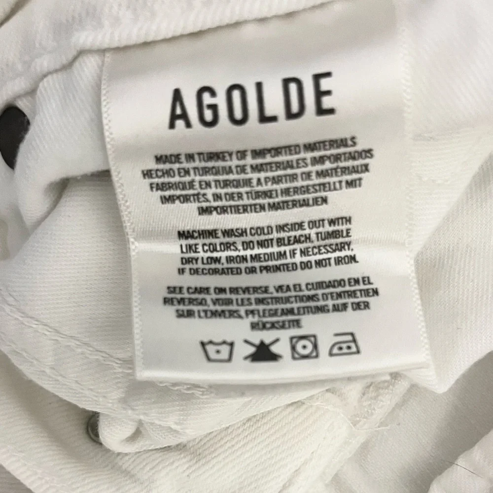 Agolde White Riley Crop Straight Leg Jeans Size 31 - Picture 8 of 13